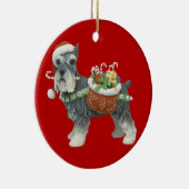 Miniature Schnauzer Dog kerstversiering Keramisch Ornament (Rechts)