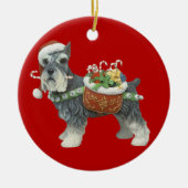 Miniature Schnauzer Dog kerstversiering Keramisch Ornament (Voorkant)