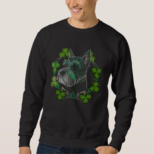 Miniature Schnauzer Dog Mandala Irish Shamrock St Trui (Voorkant)