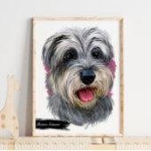 Miniature Schnauzer Dog Portret | Pet Portret Poster
