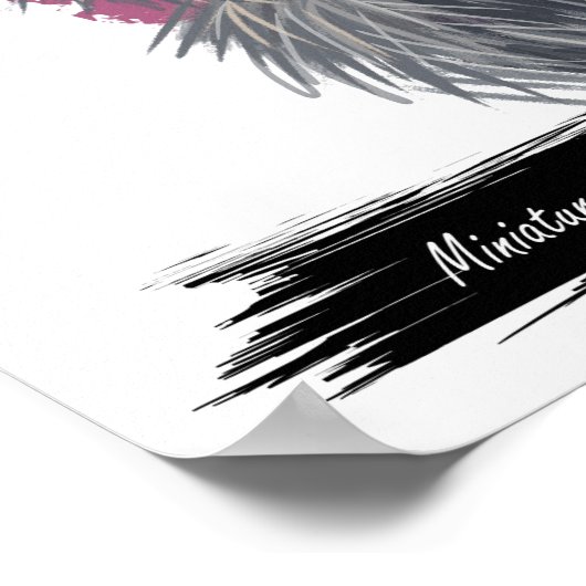 Miniature Schnauzer Dog Portret | Pet Portret Poster (Hoek)