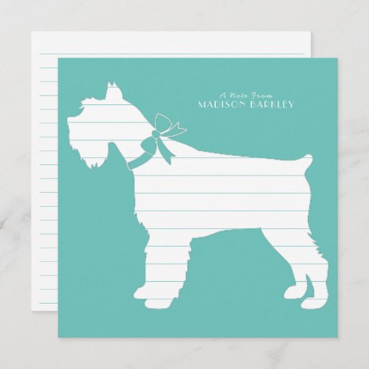 Miniature Schnauzer Dog Puppy Bedankkaart (Voorkant / Achterkant)