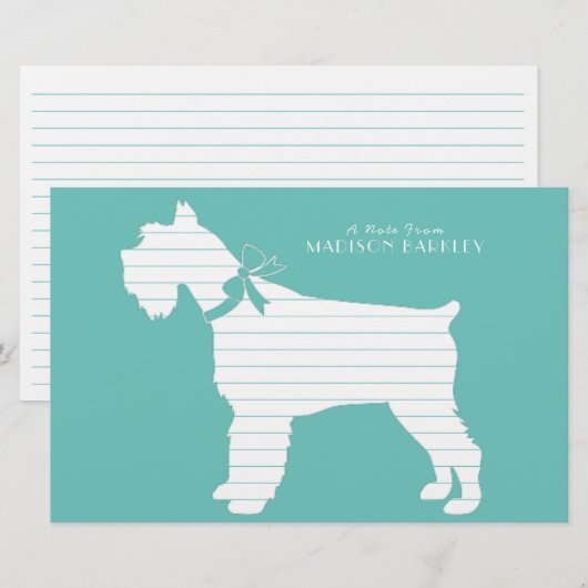 Miniature Schnauzer Dog Puppy Briefpapier (Voorkant / Achterkant)