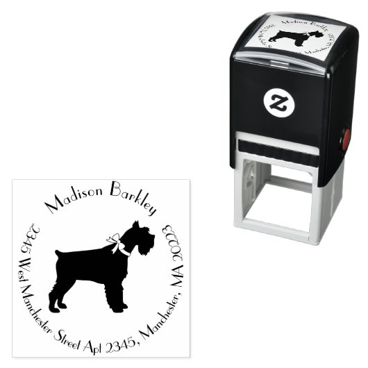 Miniature Schnauzer Dog Puppy Zelfinktende Stempel (In situ)