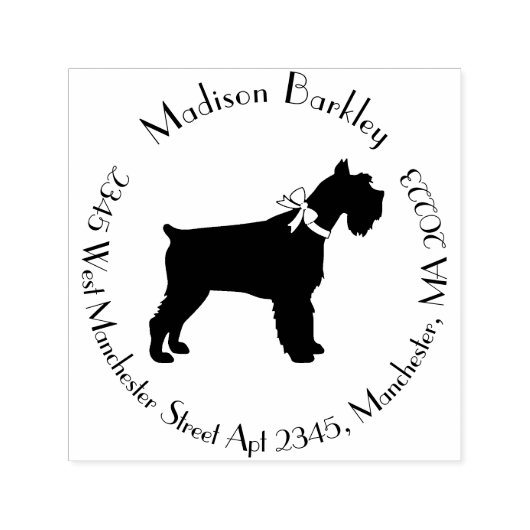 Miniature Schnauzer Dog Puppy Zelfinktende Stempel (Design)