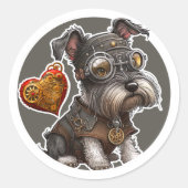 Miniature Schnauzer Dog Ronde Sticker (Voorkant)