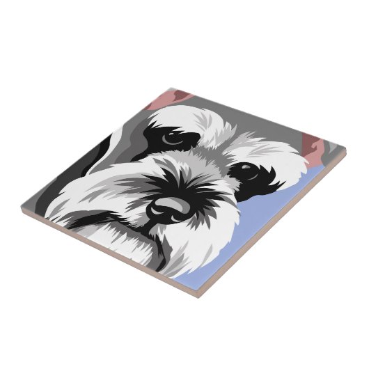 Miniature Schnauzer Dog Tegeltje (Zijkant)