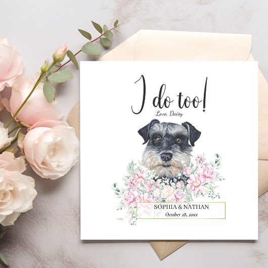 Miniature Schnauzer Dog Wedding Cocktail Napkins Servet