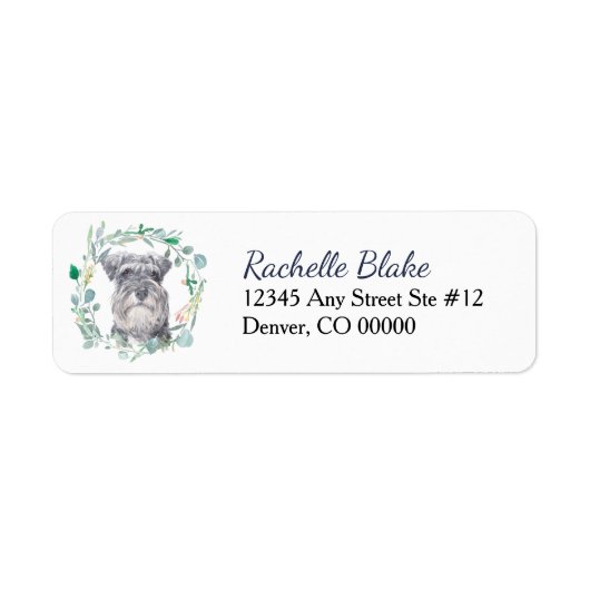 Miniature Schnauzer Dog WreatReturn Address Etiket (Voorkant)