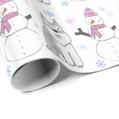 Miniature Schnauzer en Snowman Cadeaupapier (Rol Hoek)