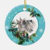 Miniature Schnauzer Evergreen Blue Snowflake Keramisch Ornament (Voorkant)