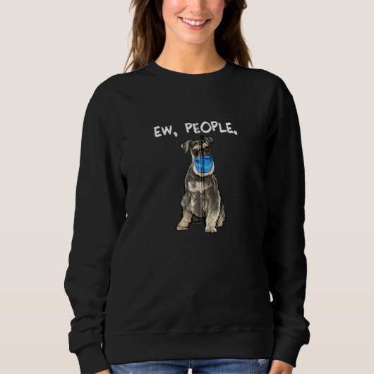 Miniature Schnauzer Ew People Dog Wearing Face Mas Trui (Voorkant)
