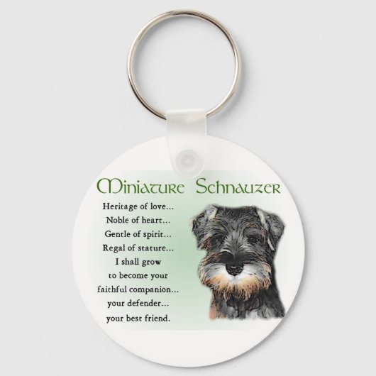 Miniature Schnauzer Gifts Sleutelhanger (Voorkant)