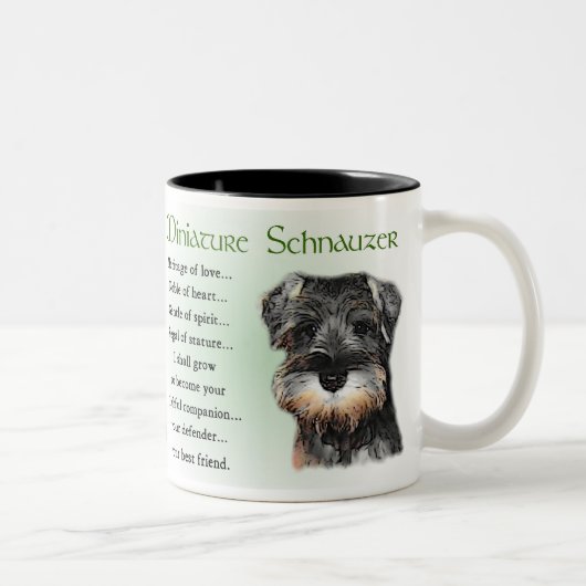Miniature Schnauzer Gifts Tweekleurige Koffiemok (Rechts)
