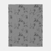 Miniature Schnauzer Grijs Fleece Deken (Voorkant)