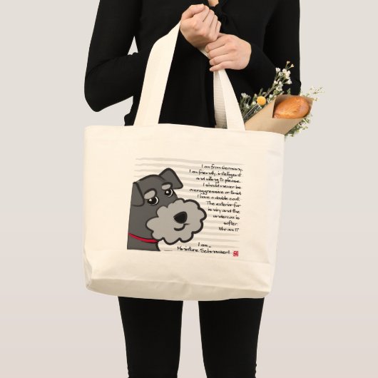 Miniature Schnauzer Grote Tote Bag (Voorkant (product))