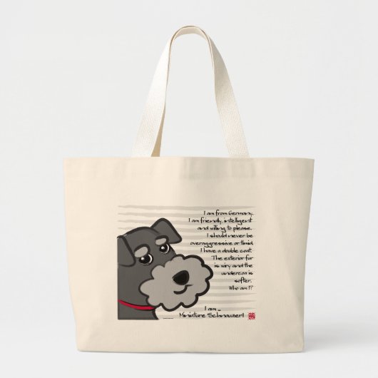 Miniature Schnauzer Grote Tote Bag (Voorkant)