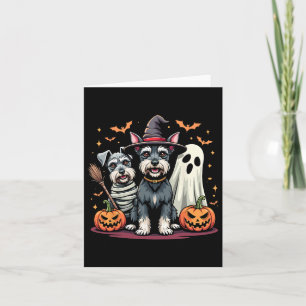 Miniature Schnauzer Halloween Kostuum Mummie Heks  Kaart