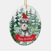 Miniature Schnauzer Happy Howlidays Dog Keramisch Ornament (Rechts)