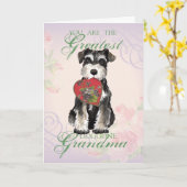 MIniature Schnauzer Heart Grandma Kaart (Gele Bloem)