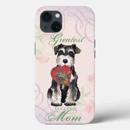 Miniature Schnauzer Heart Mam Case-Mate iPhone Case (Achterkant)