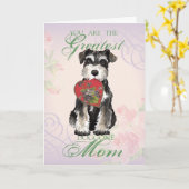 Miniature Schnauzer Heart Mam Kaart (Gele Bloem)