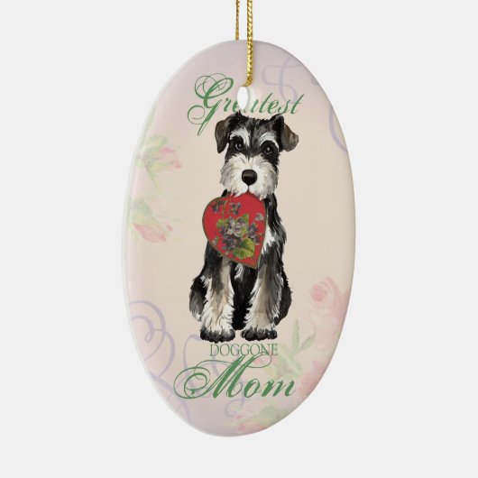 Miniature Schnauzer Heart Mam Keramisch Ornament (Rechts)