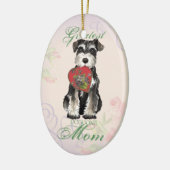 Miniature Schnauzer Heart Mam Keramisch Ornament (Links)