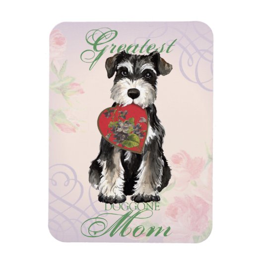 Miniature Schnauzer Heart Mam Magneet (Verticaal)