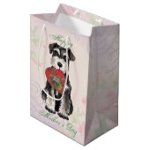 Miniature Schnauzer Heart Mam Medium Cadeauzakje (Voorkant Gekanteld)