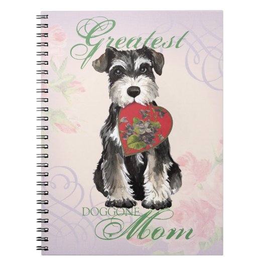 Miniature Schnauzer Heart Mam Notitieboek (Voorkant)