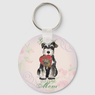 Miniature Schnauzer Heart Mam Sleutelhanger