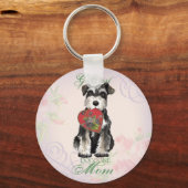 Miniature Schnauzer Heart Mam Sleutelhanger (Voorkant)