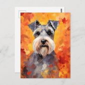 Miniature Schnauzer Herfst Dankzegging  Briefkaart (Voorkant / Achterkant)