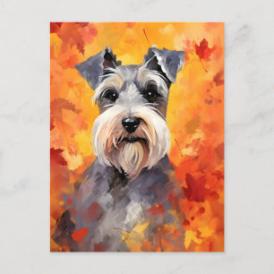 Miniature Schnauzer Herfst Dankzeging  Briefkaart