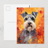 Miniature Schnauzer Herfst Dankzeging Briefkaart (Voorkant / Achterkant)