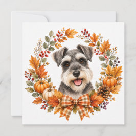 Miniature Schnauzer Herfst Notitiekaartje