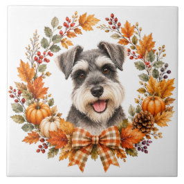 Miniature Schnauzer Herfst Tegeltje