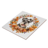 Miniature Schnauzer Herfst Tegeltje (Zijkant)