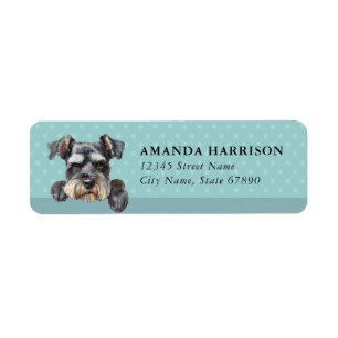 Miniature Schnauzer-hond retouradreslabels Etiket