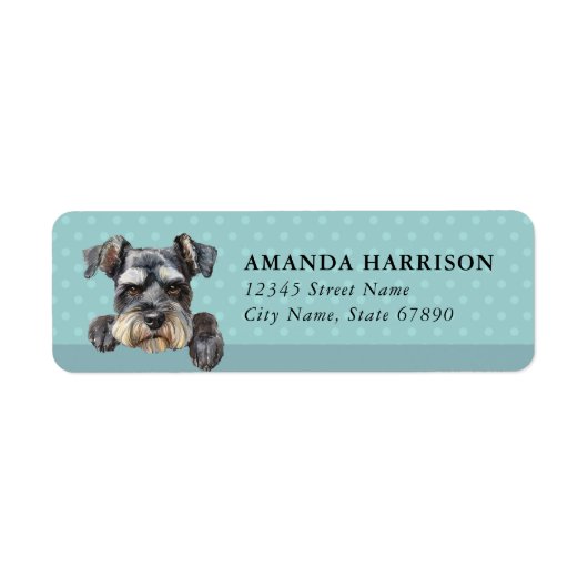 Miniature Schnauzer-hond retouradreslabels Etiket (Voorkant)