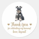 Miniature Schnauzer-hond trouwcadeaustickers Ronde Sticker (Voorkant)
