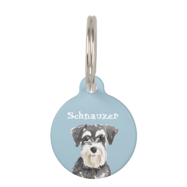 Miniature Schnauzer Huisdierpenning (Voorkant)