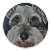 Miniature Schnauzer Keramische Knop (Voorkant)