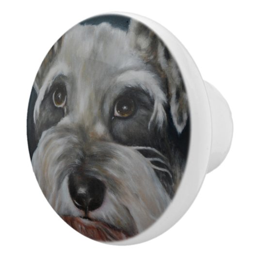 Miniature Schnauzer Keramische Knop (Rechts)