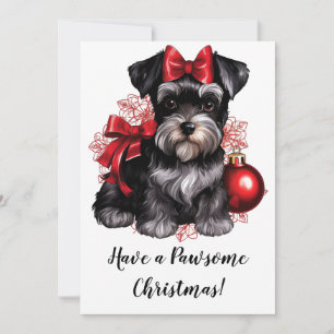 Miniature Schnauzer Kerstgroetkaart Feestdagenkaart