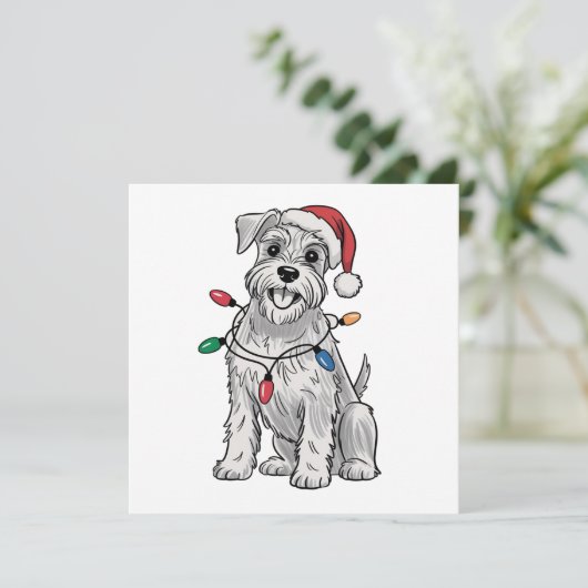 Miniature Schnauzer Kerstmis Xmas Hond Liefhebber Feestdagenkaart (Staand voorkant)
