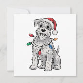 Miniature Schnauzer Kerstmis Xmas Hond Liefhebber Feestdagenkaart (Voorkant)