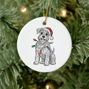 Miniature Schnauzer Kerstmis Xmas Hond Liefhebber Keramisch Ornament