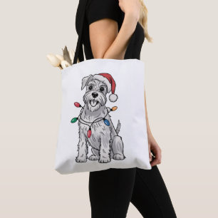 Miniature Schnauzer Kerstmis Xmas Hond Liefhebber Tote Bag
